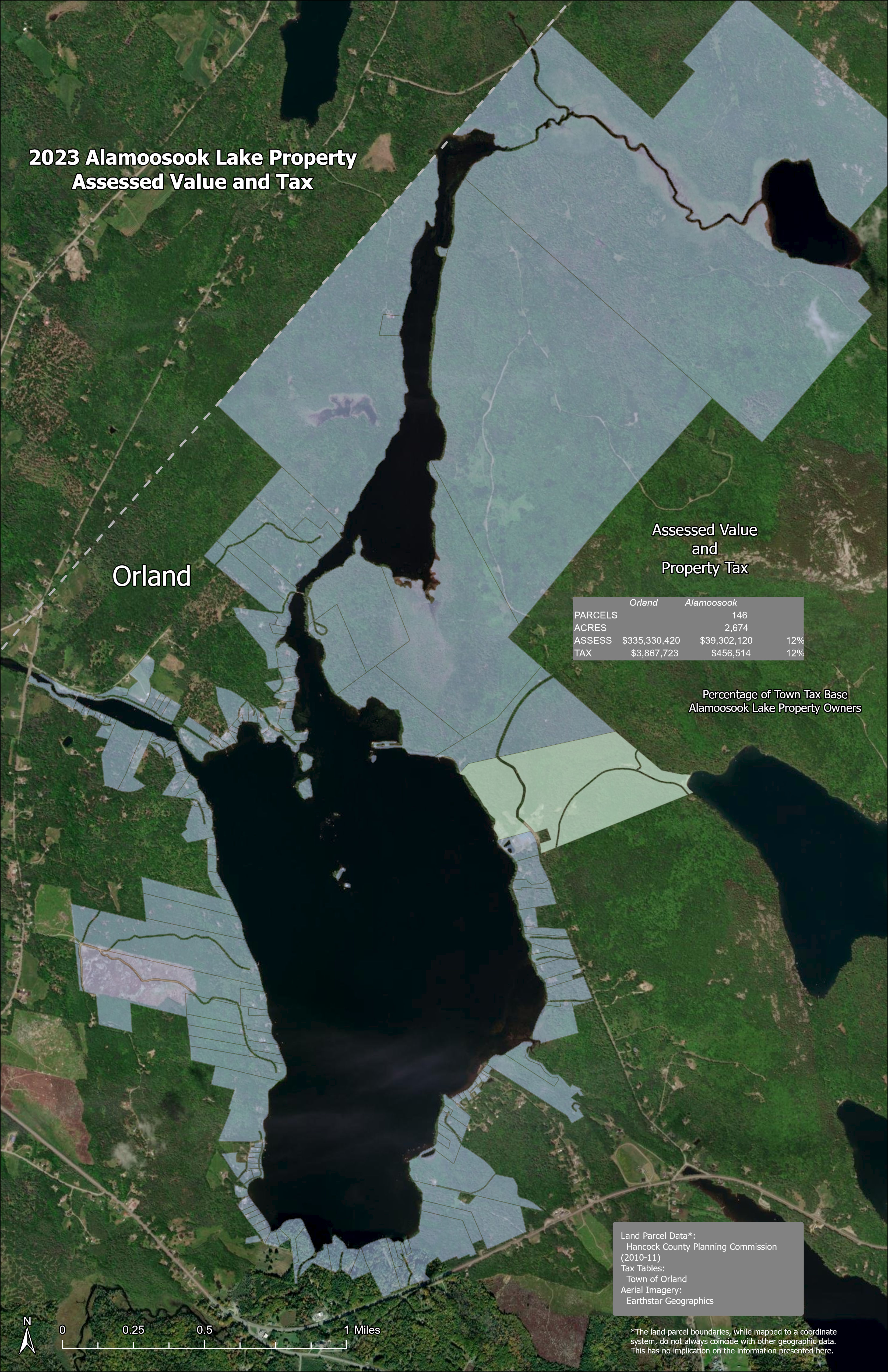 Alamoosook Lake Property Value and Tax